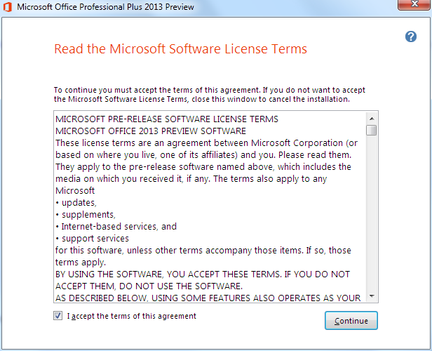 office 2013 accept-the-terms